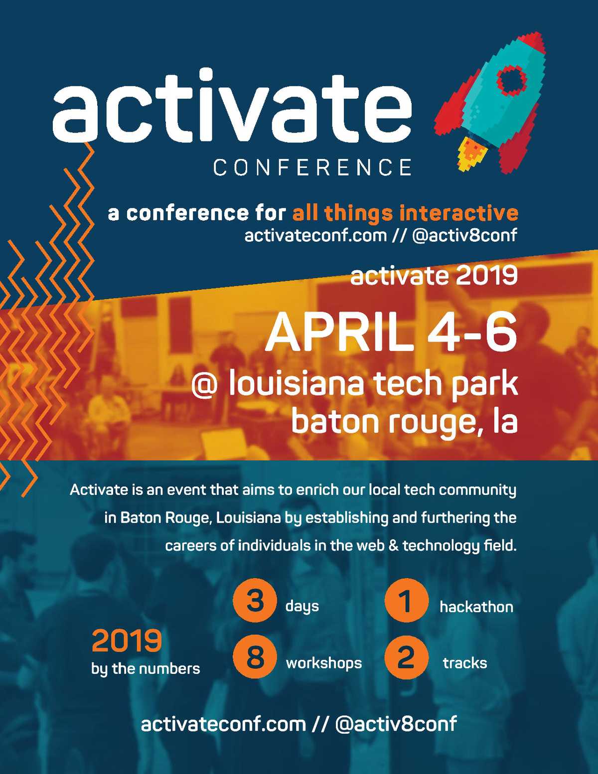 Poster for Activate Poster Baton Rouge, April 4th to 6th - 2019