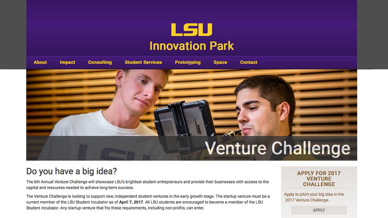 LSU Student Business Incubator news story