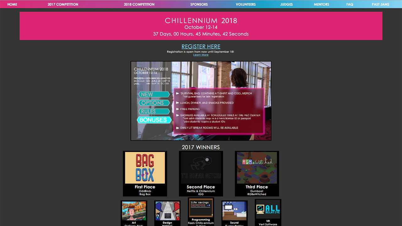 Chillennium Game Jam 2018 news story