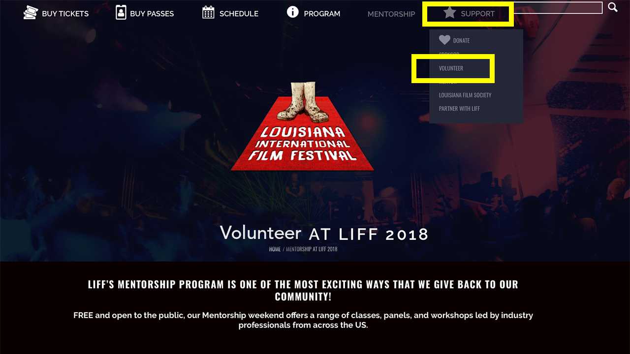 LIFF Needs Volunteers news story