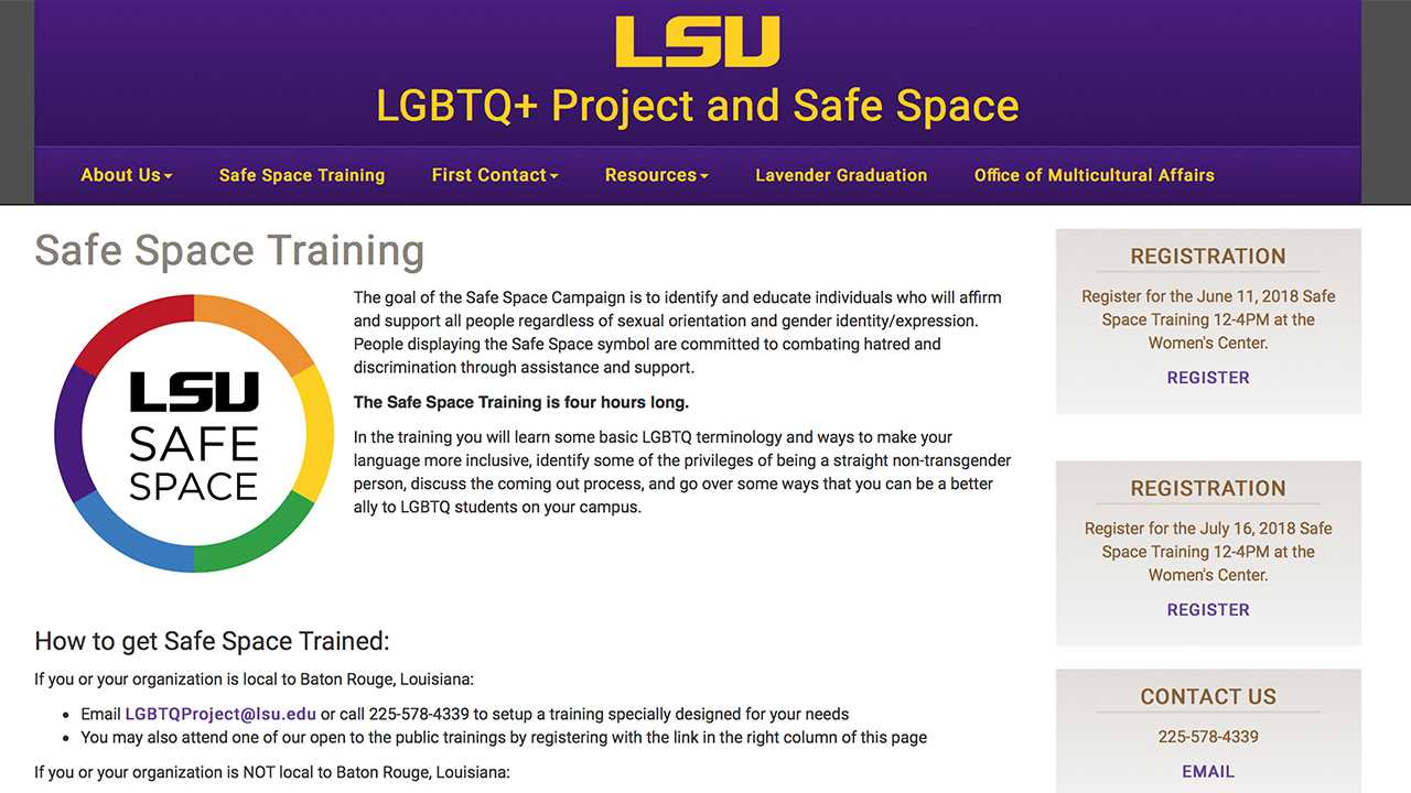 Safe Space Training news story